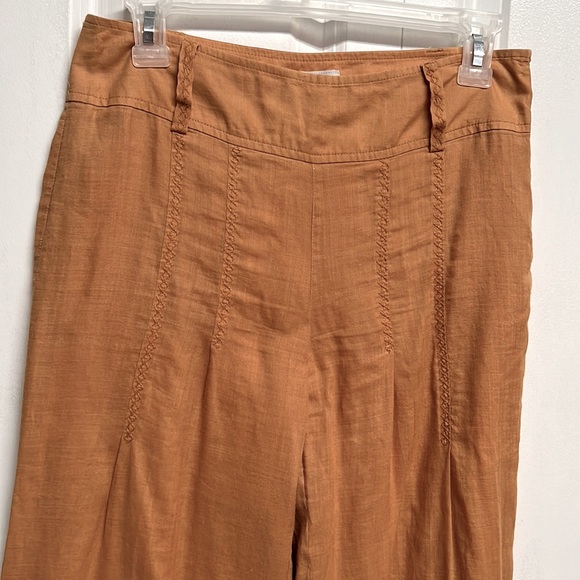 British India Carmel Mid Rise Ramie Lined Wide Leg Pants Jr Size 3 - Picture 2 of 7